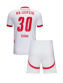 RB Leipzig Benjamin Sesko #30 Heimtrikotsatz für Kinder 2024-25 Kurzarm (+ Kurze Hosen)